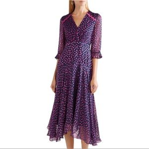 NWT Saloni Edith Devore  Dot Dress